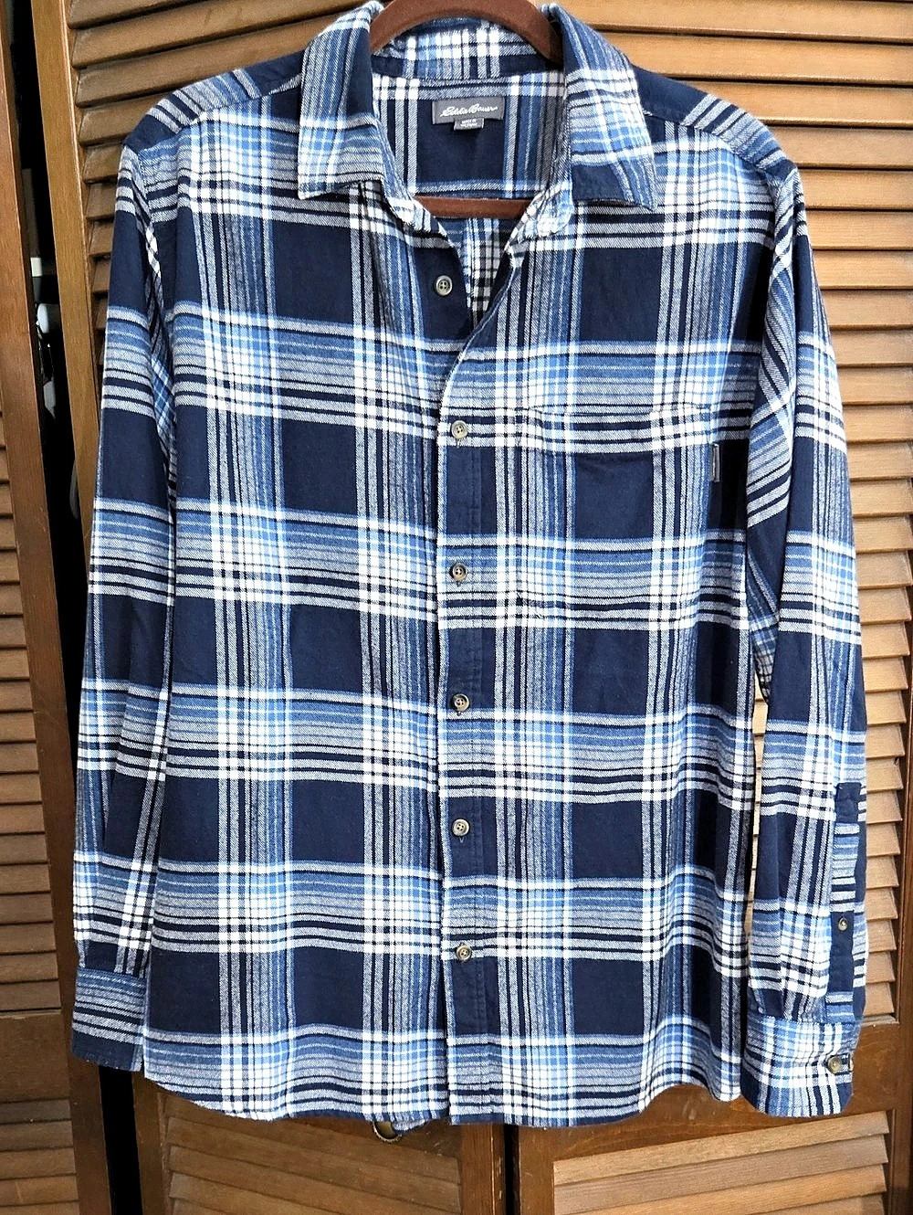 Eddie Bauer Men's Flannel Shirt Plaid LARGE